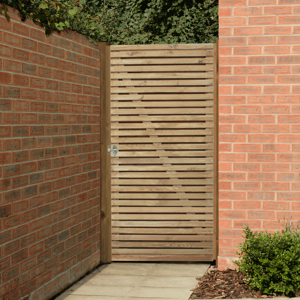Contemporary slatted garden gate in Altrincham